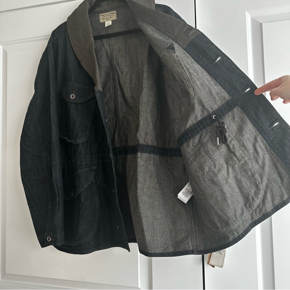 RRL Ralph Lauren Industrial Blue Indigo Cotton-Linen Denim Field Coat NWT - Picture 6 of 11